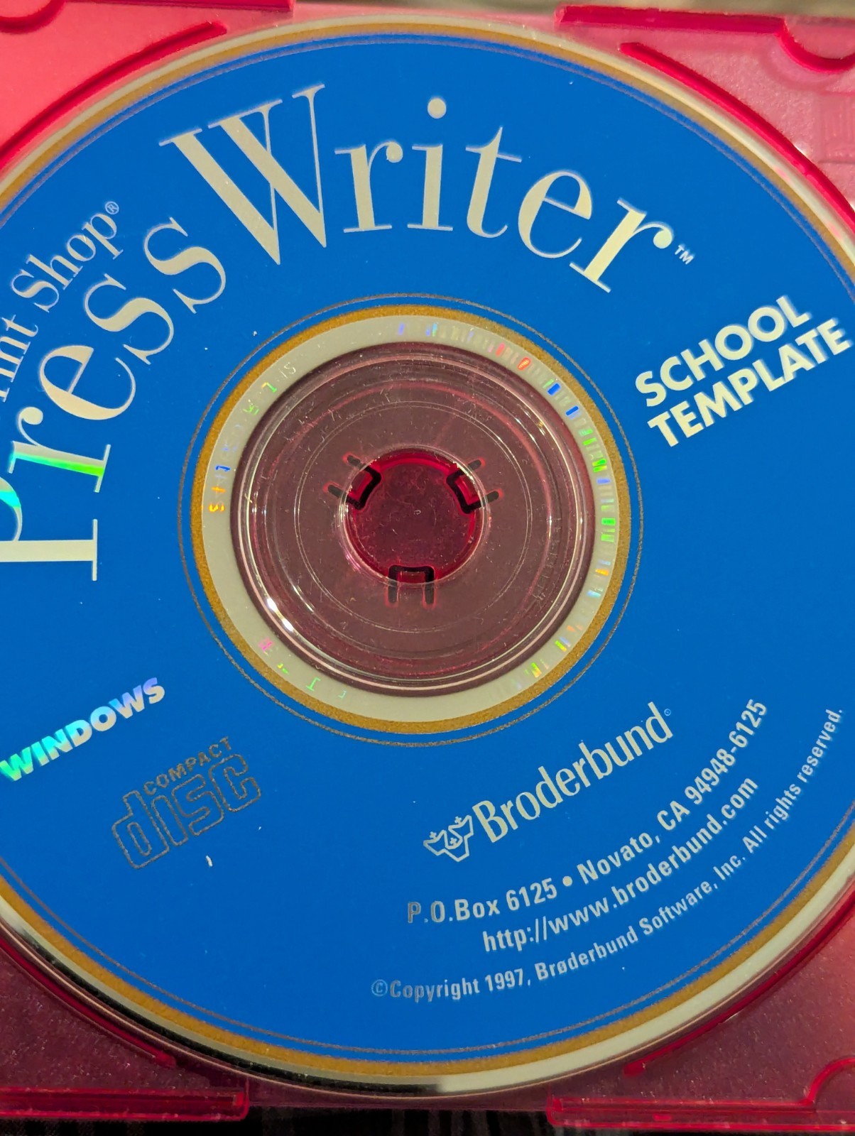 Broderbund The Print Shop Press Writer Software 1997 CD ROM Only