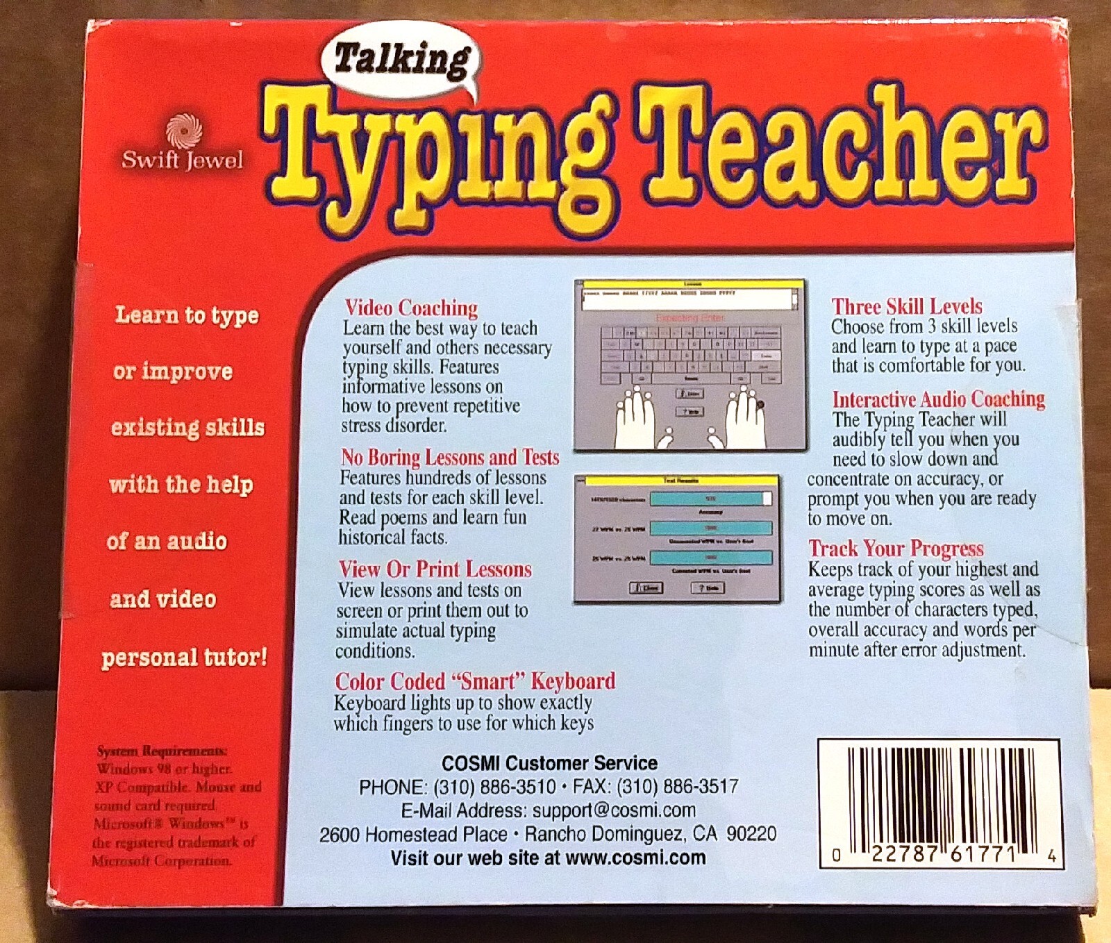RARE NEW SEALED – TYPING TALKING TEACHER PC CD-ROM WINDOWS 2004 SWIFT JEWEL USA