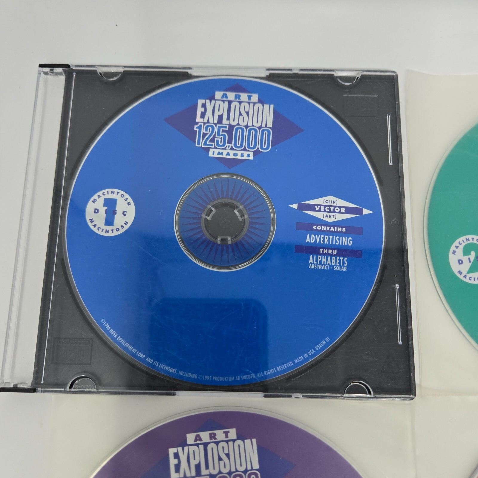 Vintage Macintosh Art Explosion 750,000 Design Software 13 CD-ROM Set 1996 Unuse