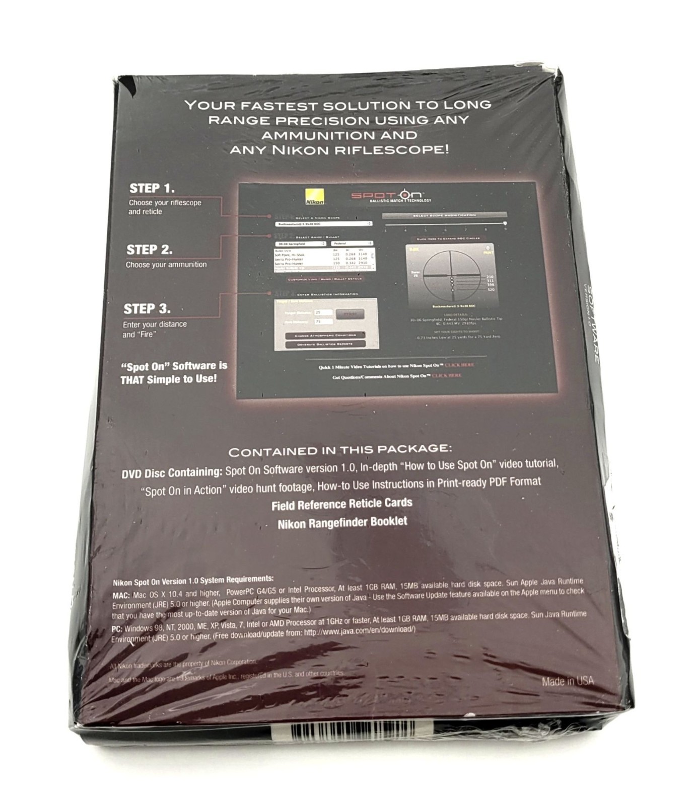 Nikon Spot On Ballistic Match Technology Software for PC & Mac Version 1.0 New