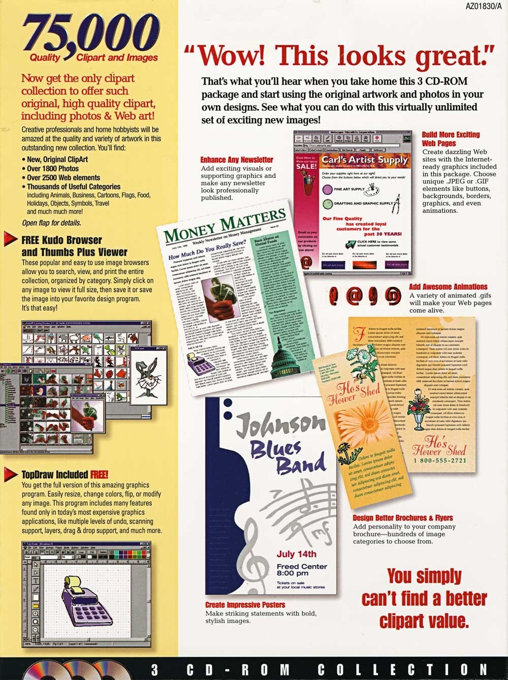 AZTEC 75,000 CLIP ART IMAGES -GREAT CLIP ART – UNOPENED DISKS