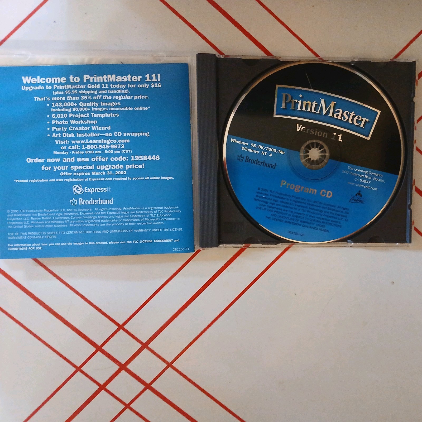 Printmaster Platinum 11 Broderbund 8 Disc Set Art Program Windows 95 98 Me 2001