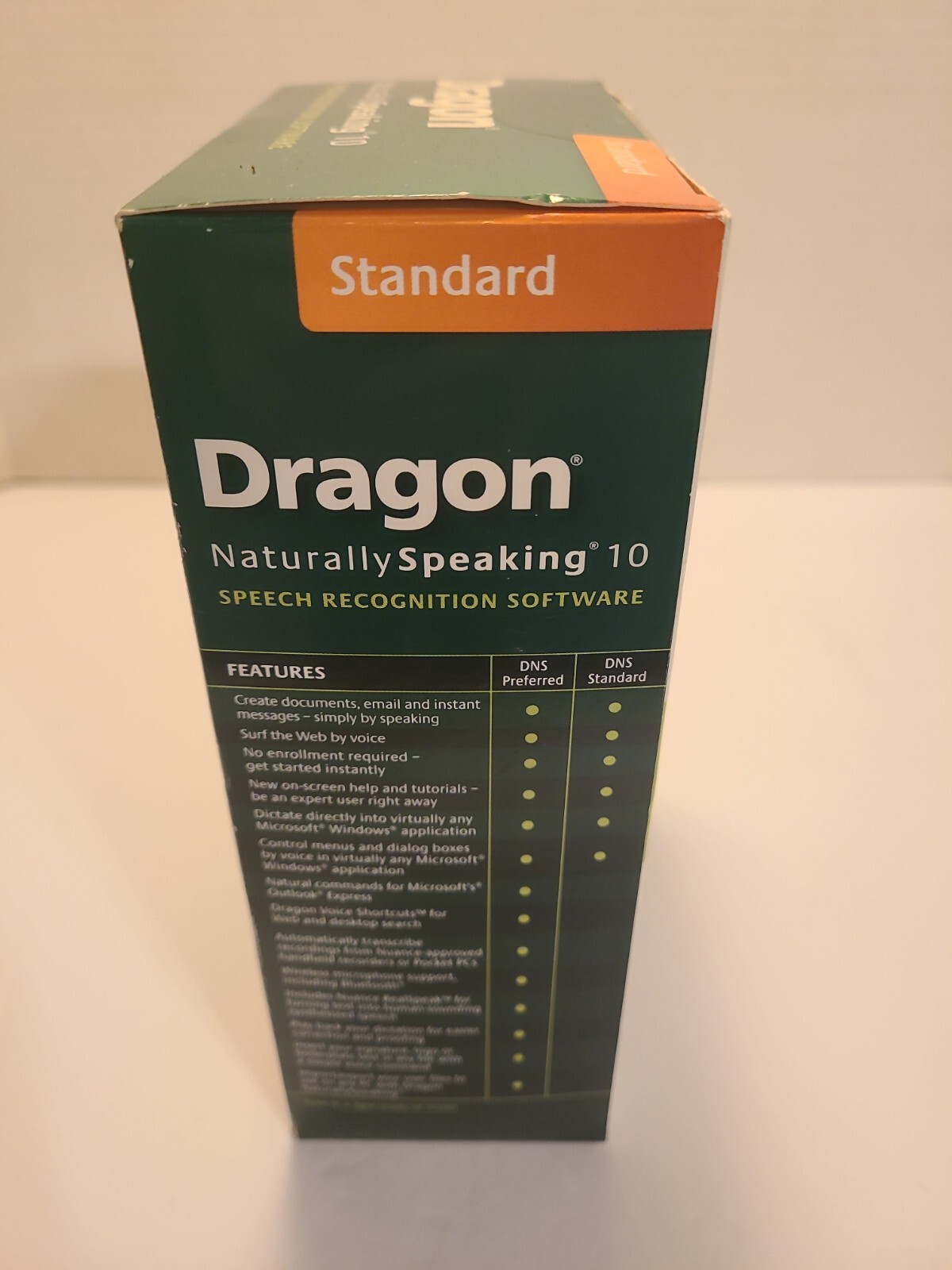 NUANCE DRAGON NATURALLY SPEAKING STANDARD EDITION 10 SPEECH RECOGNITION NEW SEAL