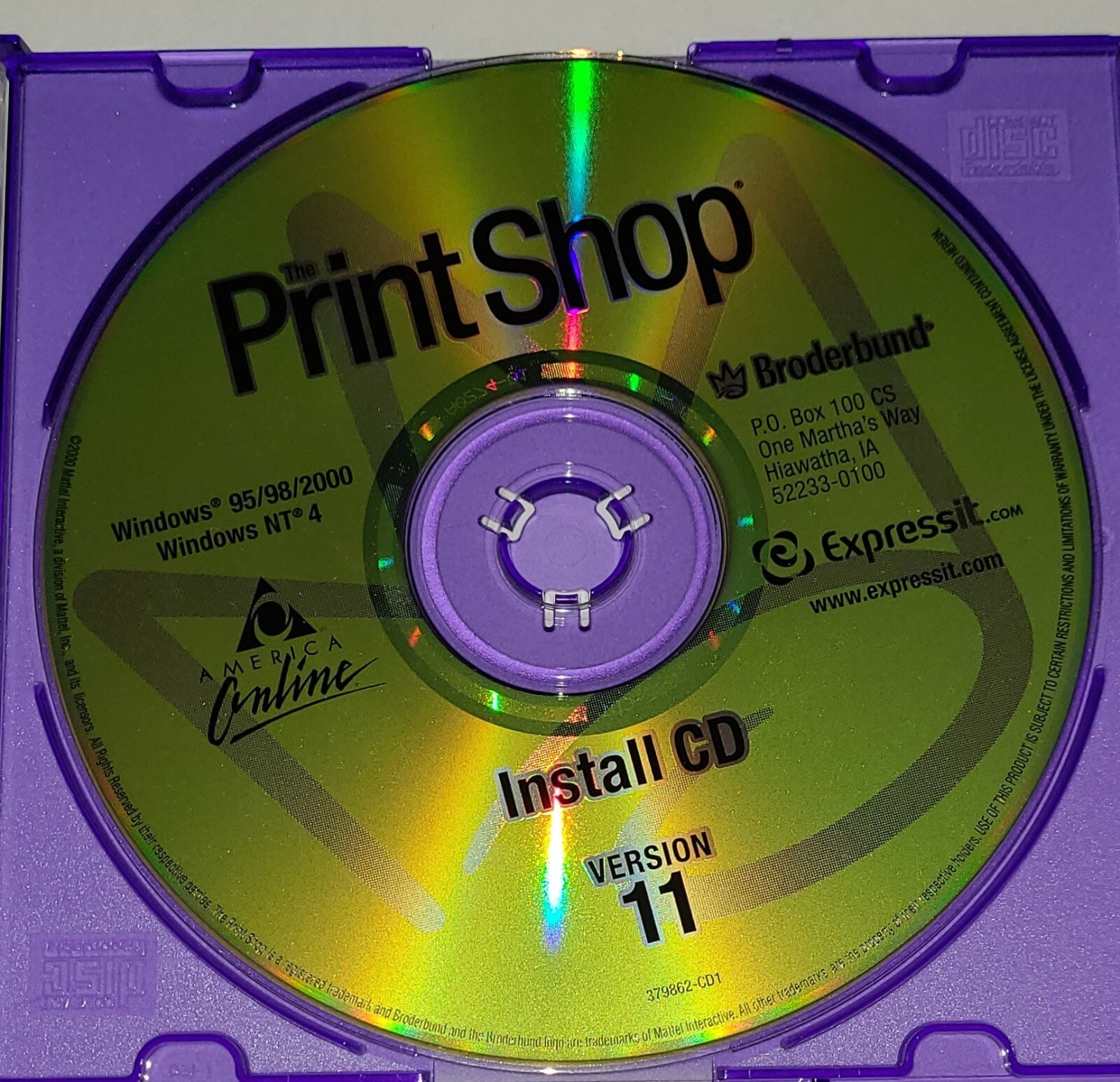 Broderbund PrintShop Version 11, 4 CDs for Windows 95/98/2000/NT4 graphics photo