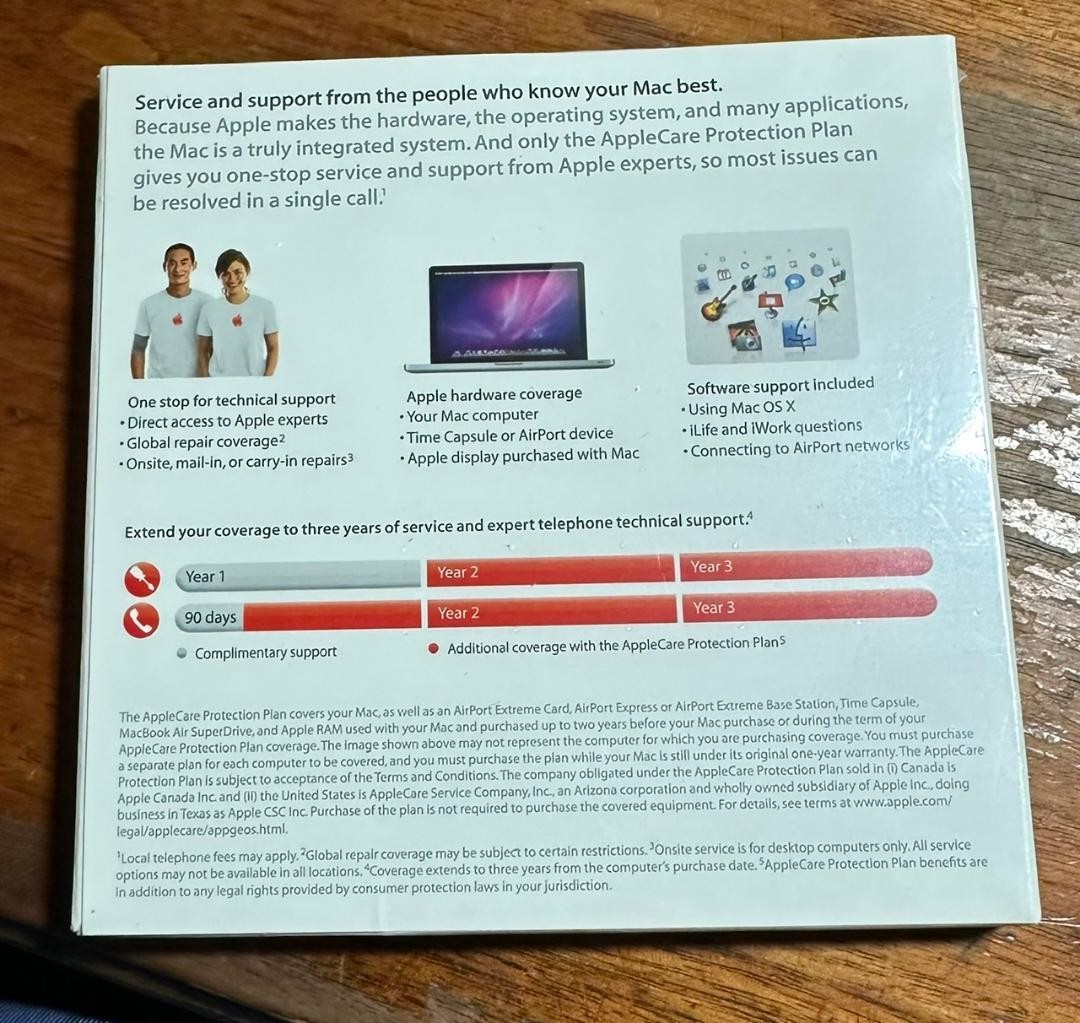 AppleCare Protection Plan for Mac Sealed #607-7342