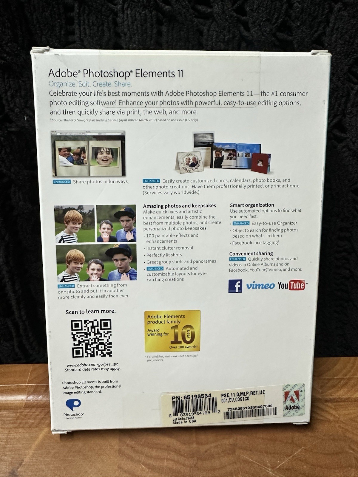 Adobe Photoshop Elements 11 Costco Edition Bonus Scrapbooking CD – NEW & SEALED