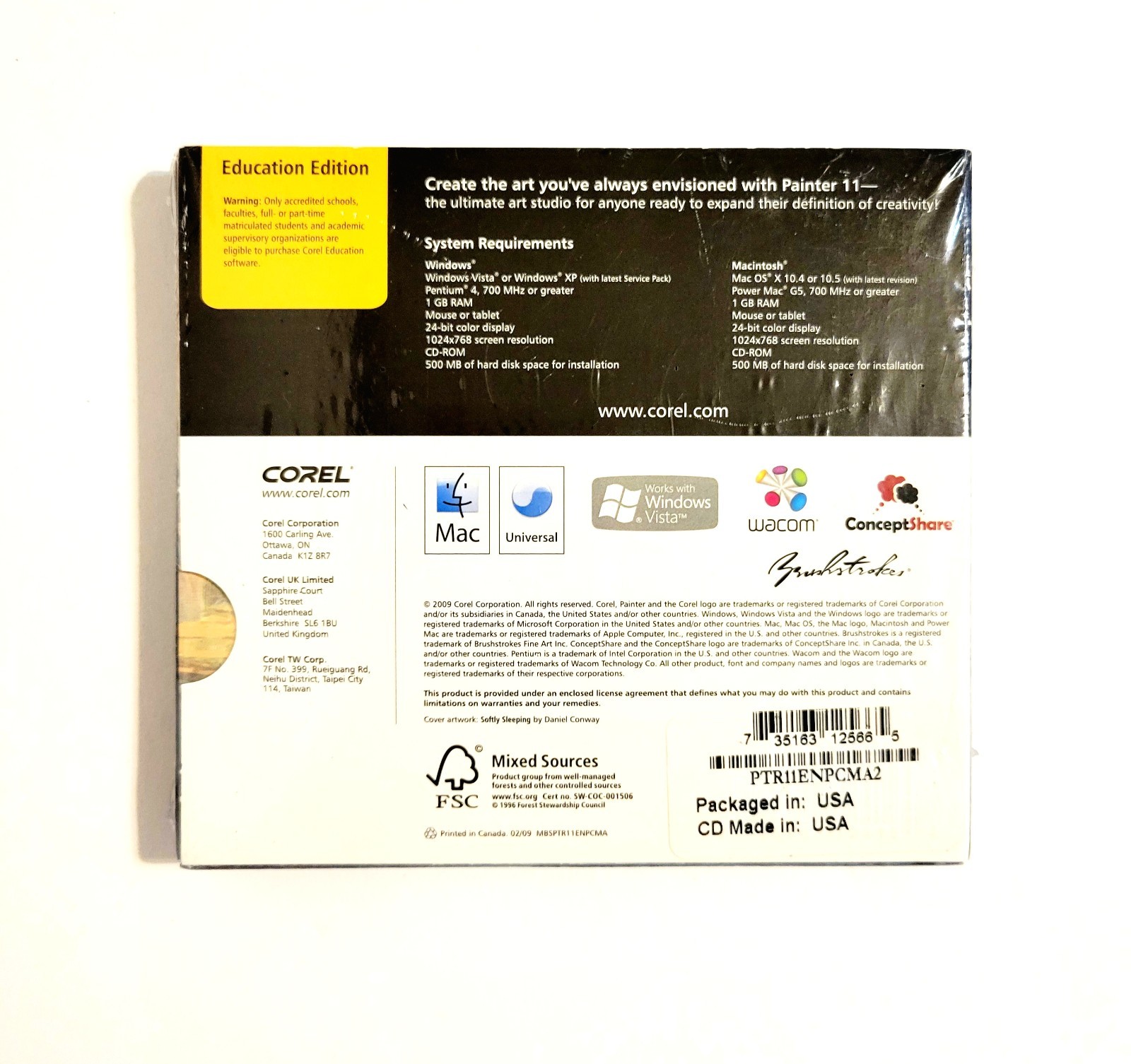 Corel Painter 11 Education Edition Windows Macintosh 2009 New Sealed