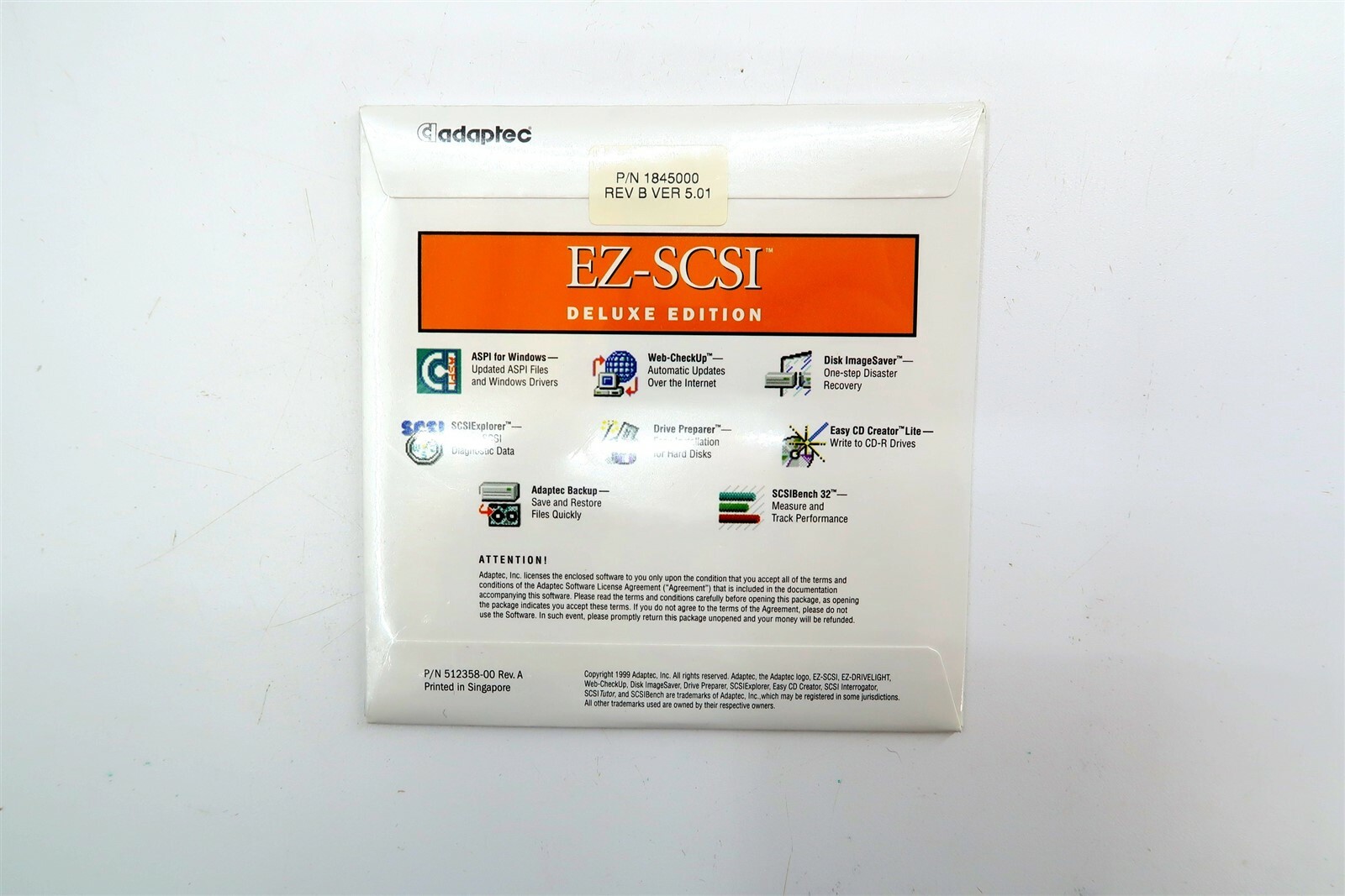 SEALED ADAPTEC EZ-SCSI DELUXE EDITION Ver 5.01 Software for Windows on CD 1999