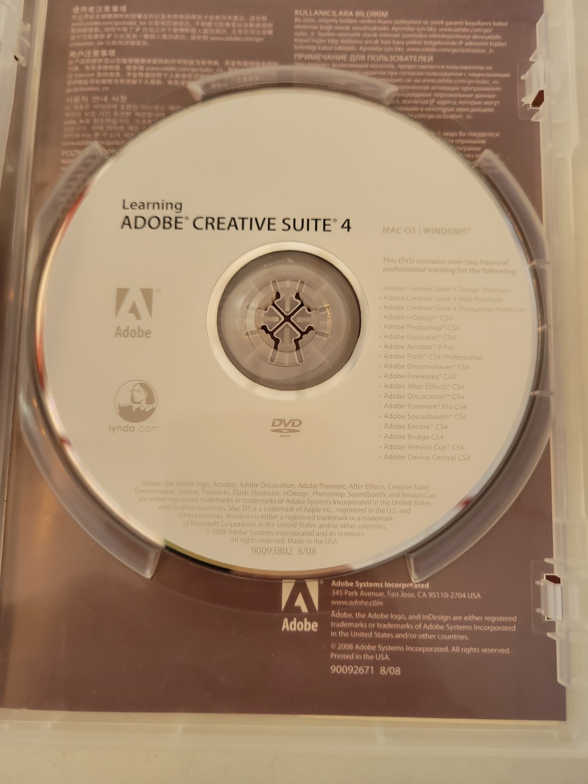 Adobe Indesign CS4 Software For Mac OS With Adobe Creative Suite 4 Learning Disc