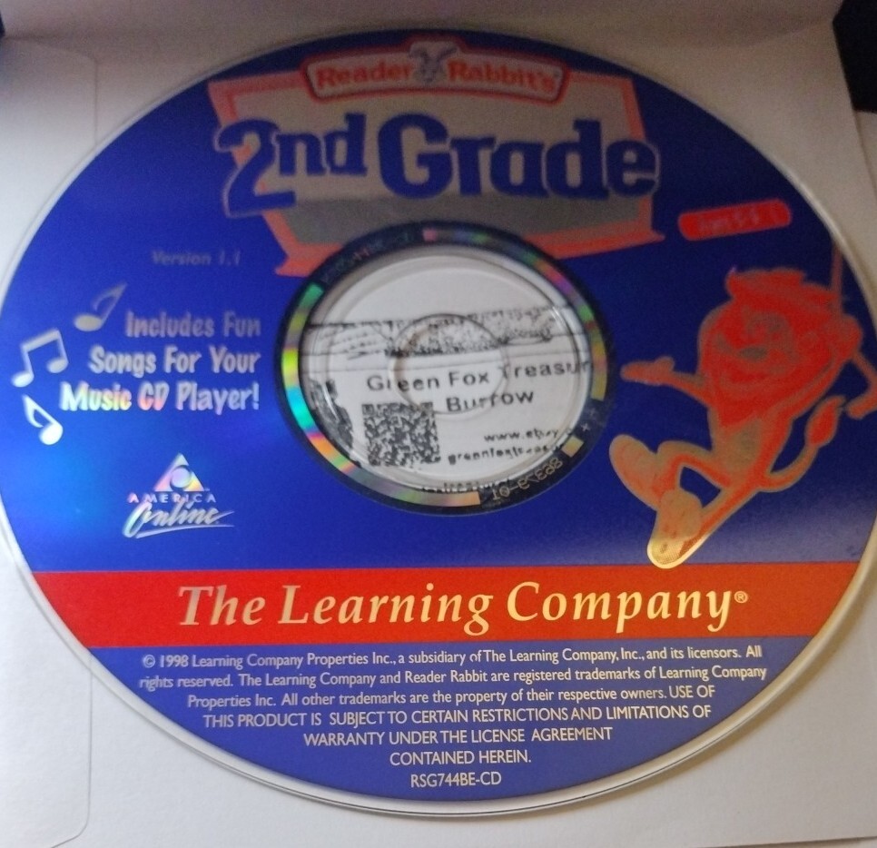 The Learning Company Reader Rabbit’s 2nd Grade Windows 95/ Mac 1998 disc only