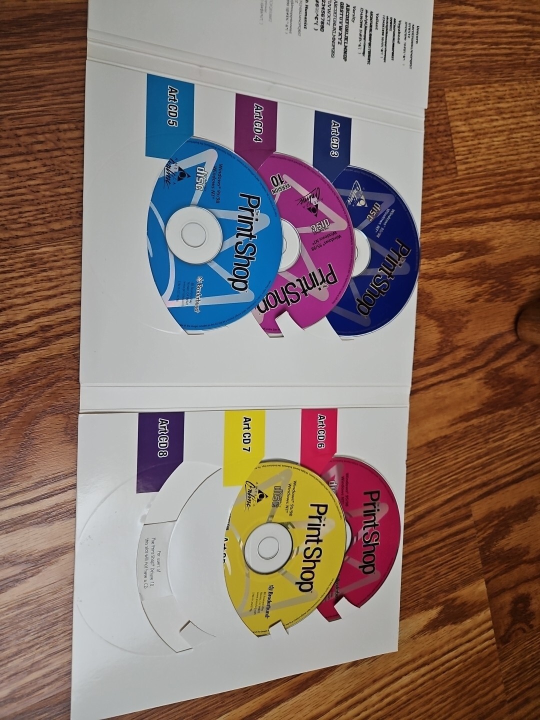 Broderbund 8 Disc The Print Shop Deluxe Version10 For Windows 1999 & User Manual