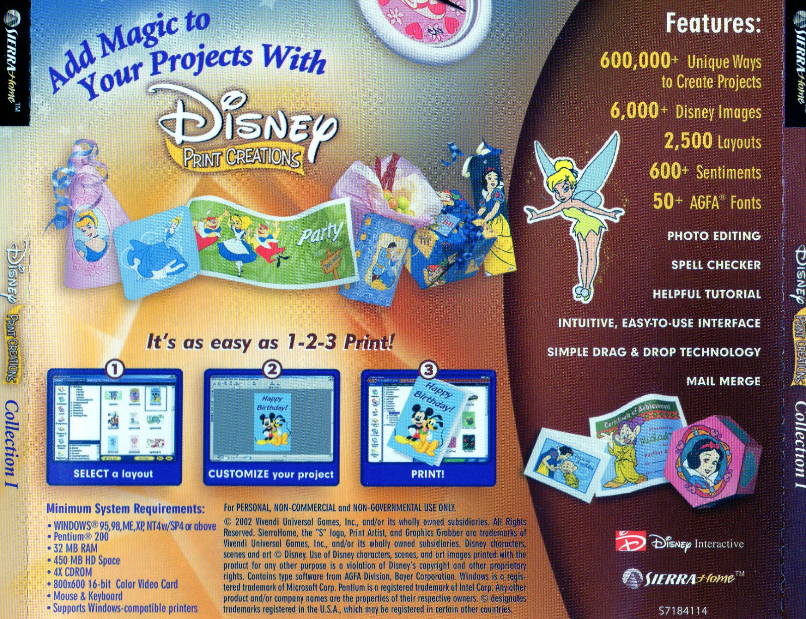 Disney Print Creations Collection I Create Projects Stickers Cards PC CD Mickey