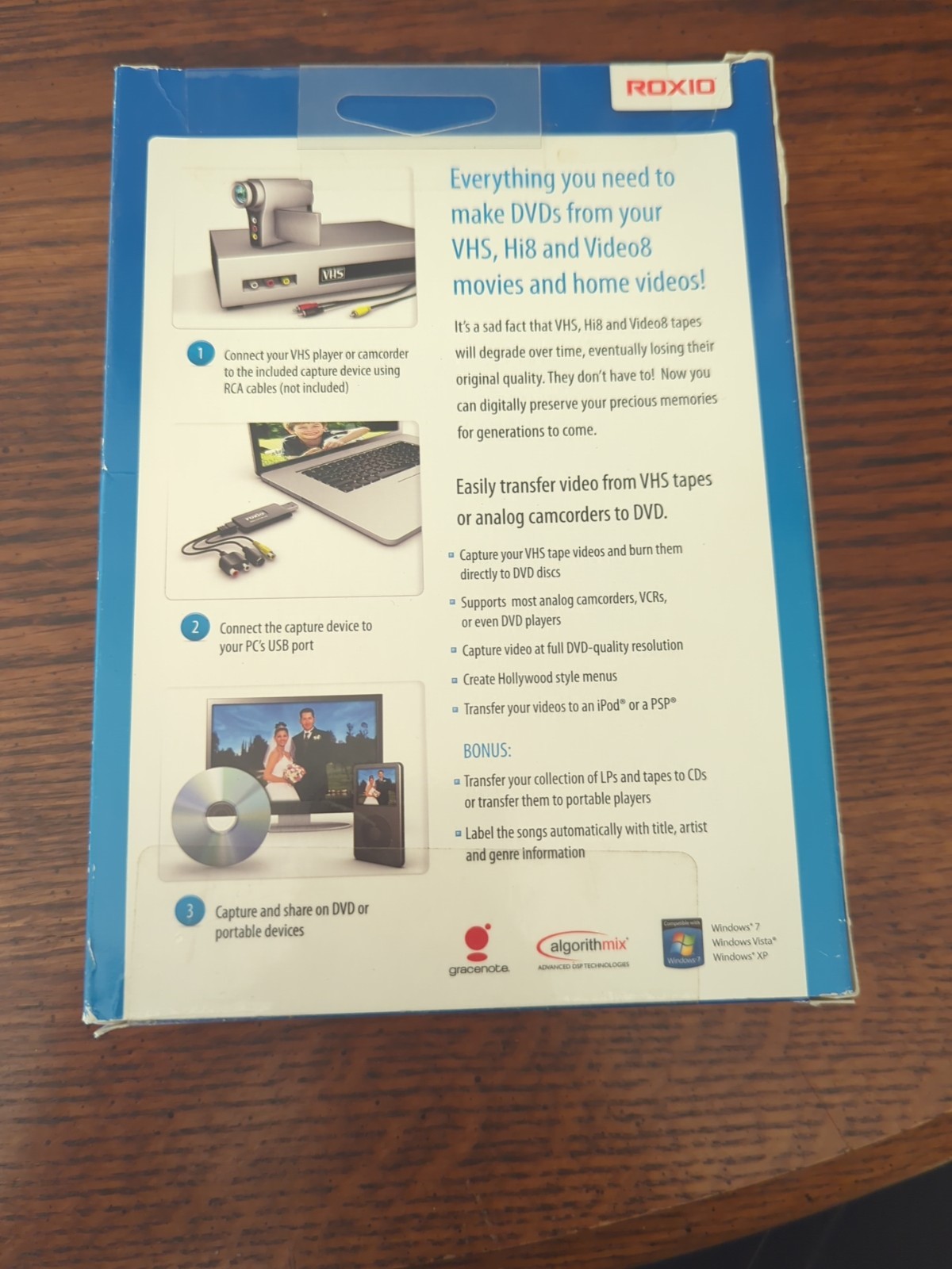 Roxio Easy VHS to DVD for Windows Create DVD Movies from VHS, Hi8 & V8