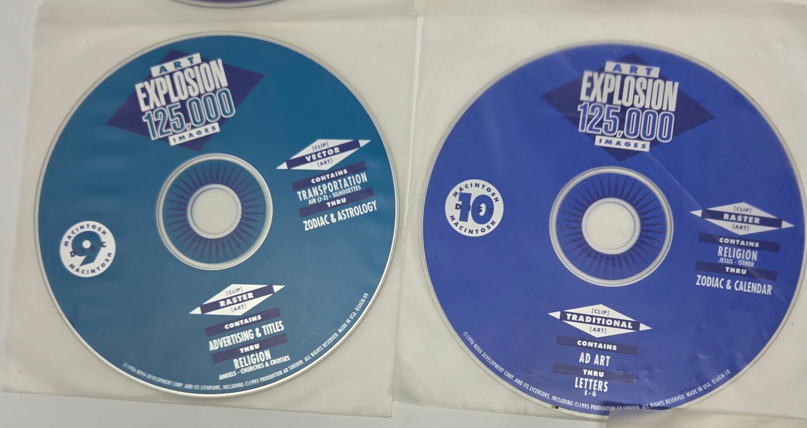 Vintage Macintosh Art Explosion 750,000 Design Software 13 CD-ROM Set 1996 Unuse
