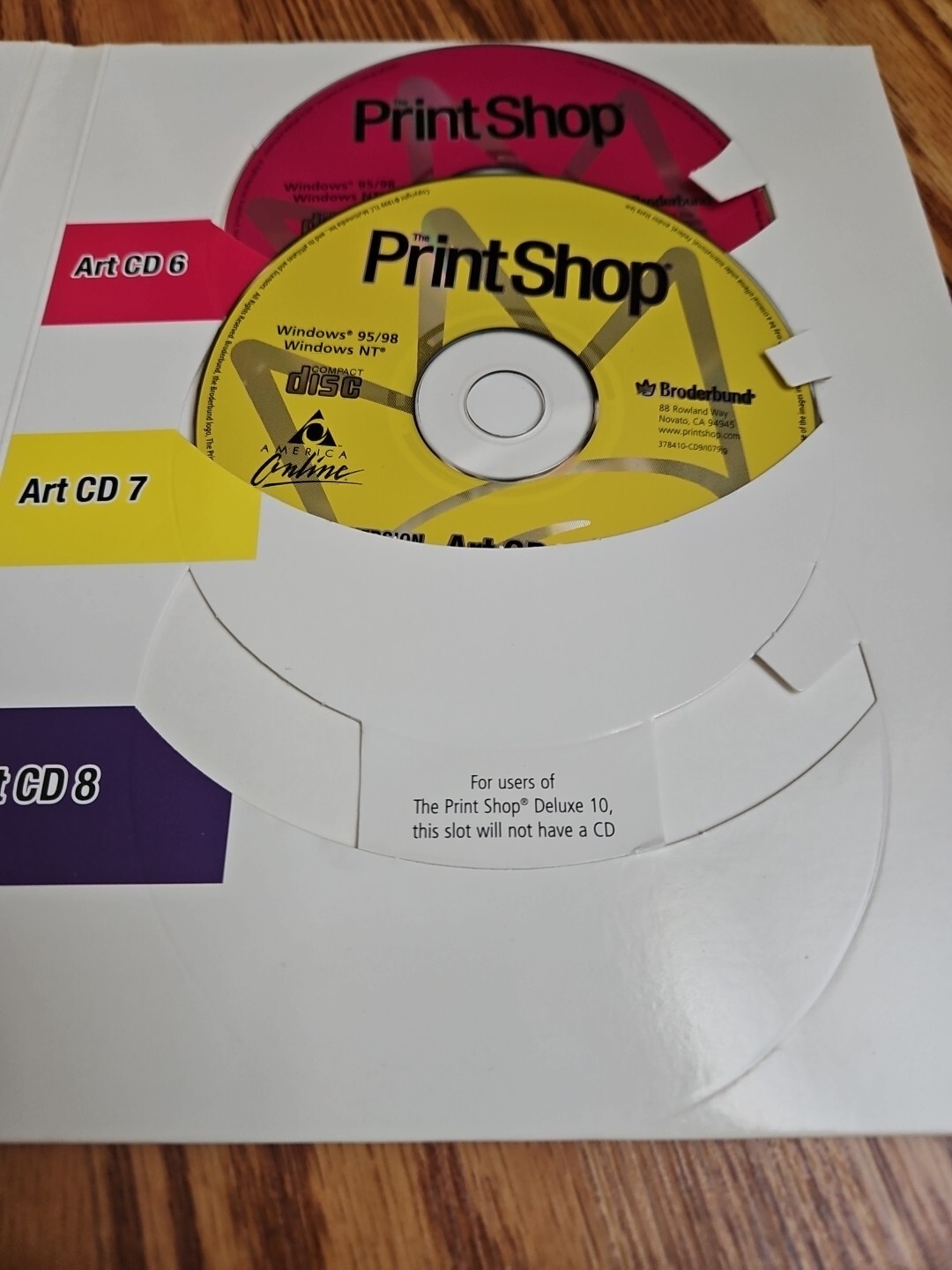 Broderbund 8 Disc The Print Shop Deluxe Version10 For Windows 1999 & User Manual