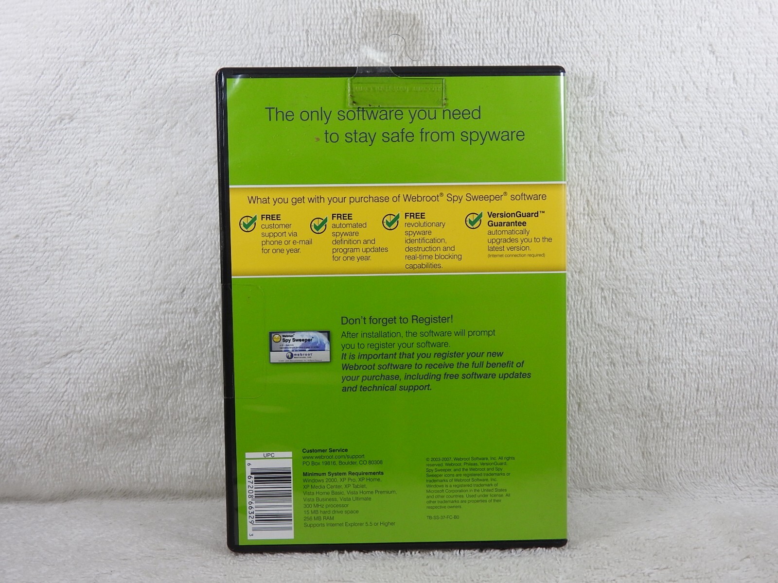 Webroot Software, Spy Sweeper, 2007 CD, for Windows Vista, XP, 2000 👀* ……..