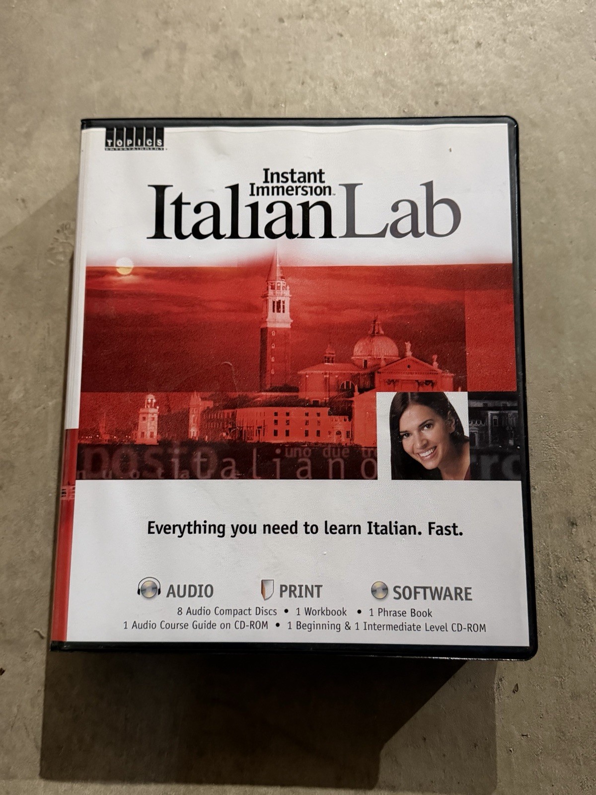INSTANT IMMERSION ITALIAN LAB Complete W/ Workbook, Dictionary & CDs, New !