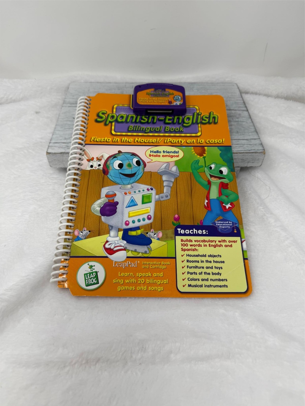 Leap Frog LeapPad Bilingual FIESTA IN THE HOUSE! Book & Cartridge