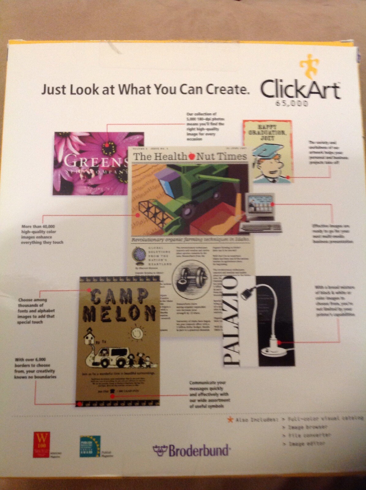 Broderbund Click Art 65,000 5 Cd Window 95 COMPLETE Was $49.99