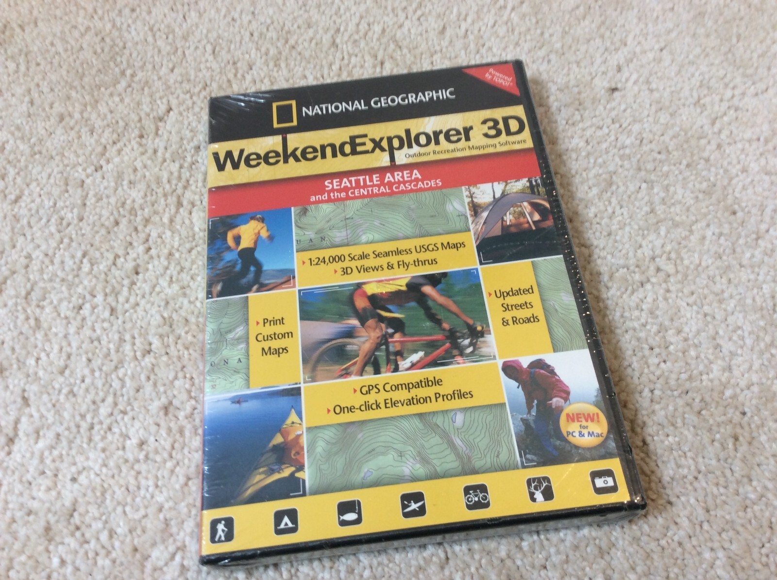 National Geographic TOPO! Weekend Explorer 3D Seattle Area/Central Cascades Map