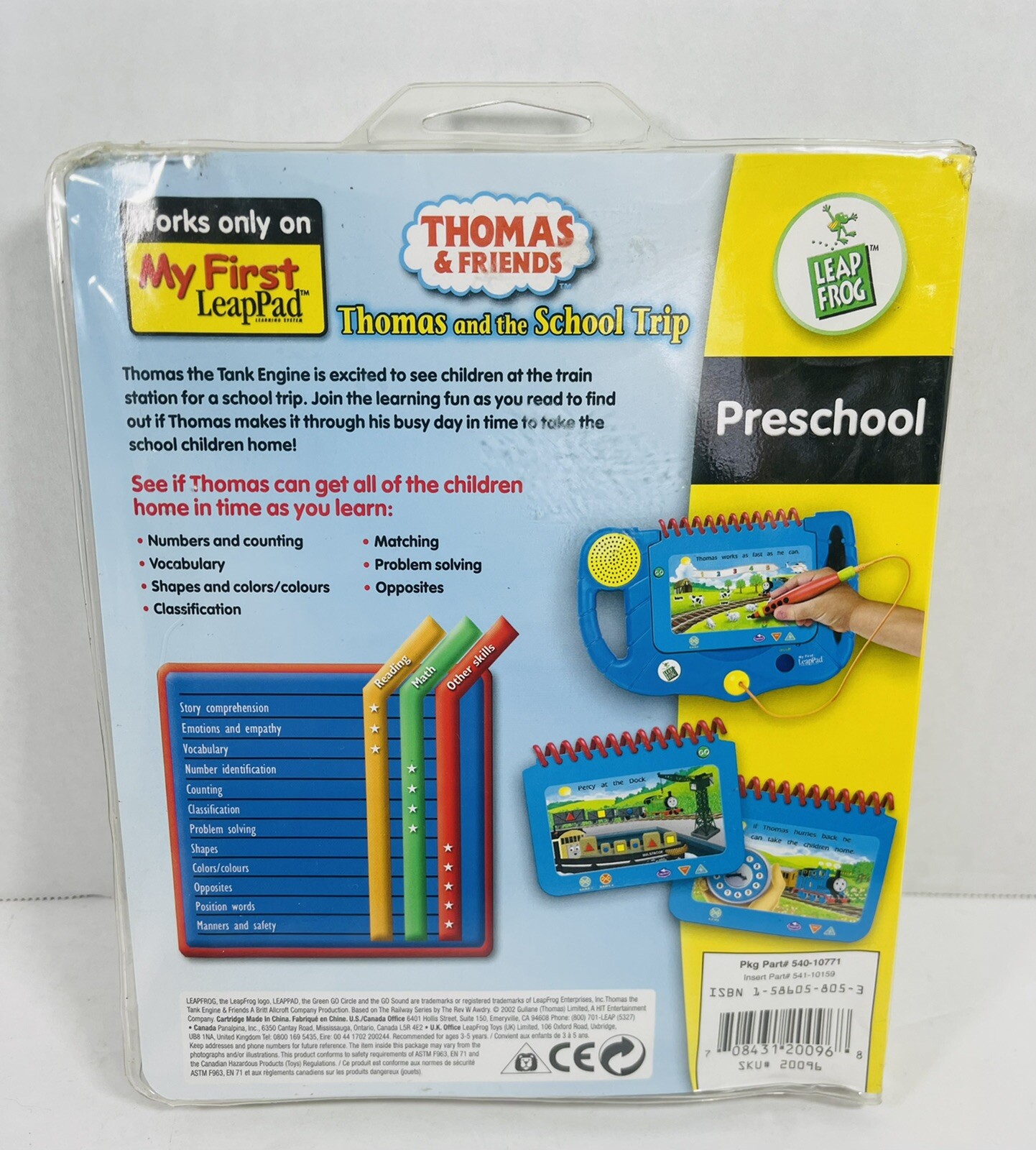 4 – My First LeapFrog book and cartridge Preschool Math Pre-Reading Discovery