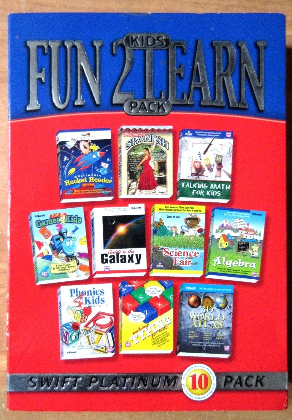 Fun 2 Learn Kids Pack 10 Complete Software Programs by COSMI Windows 2001