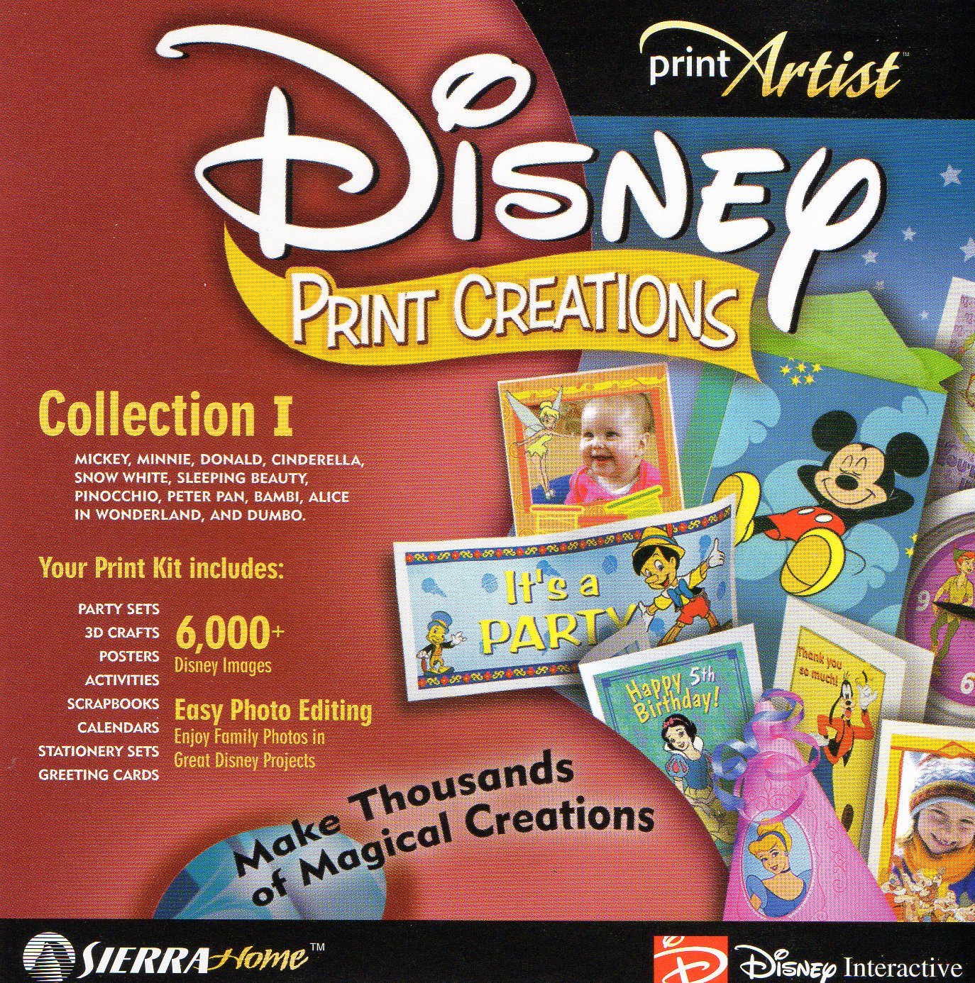 Disney Print Creations Collection I Create Projects Stickers Cards PC CD Mickey