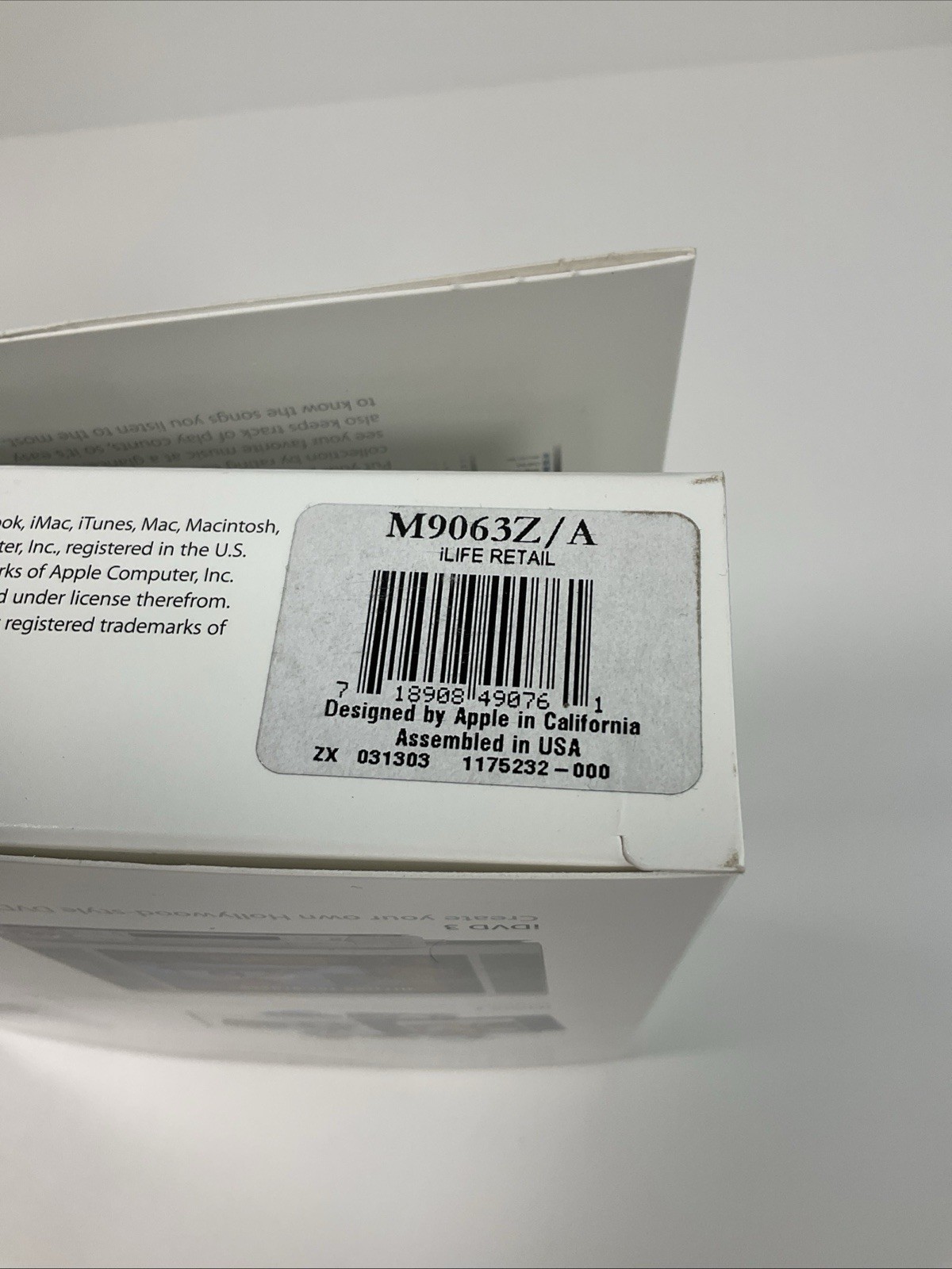 Apple iLife Model M9063Z/A Vintage Software Macintosh 2003 USED iTune 3 iPhoto 2