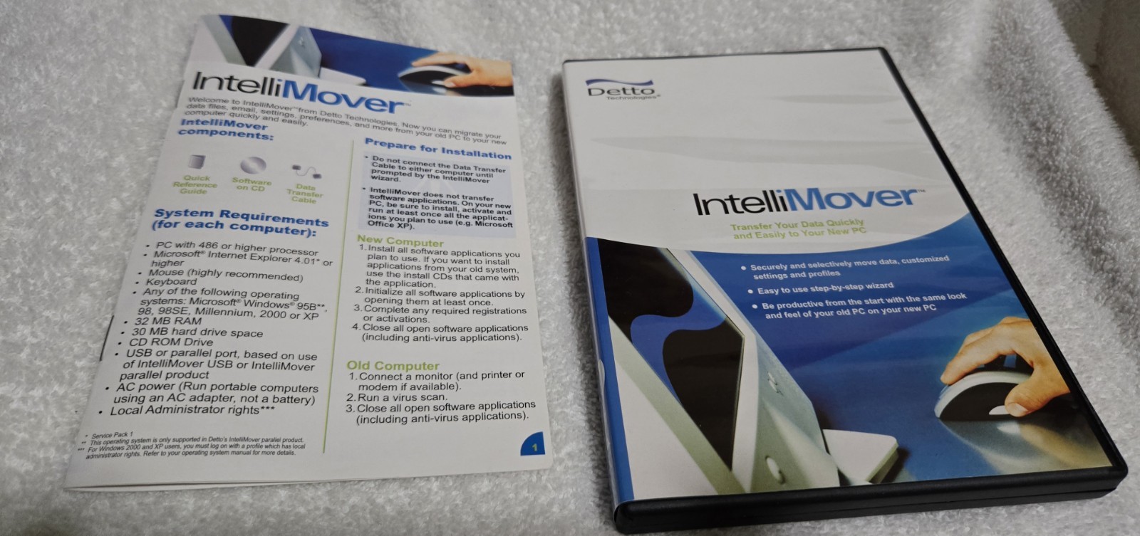 INTELLIMOVER V3.0 by Detto -PC Data Transfer Kit-USB or Parallel File Transfer