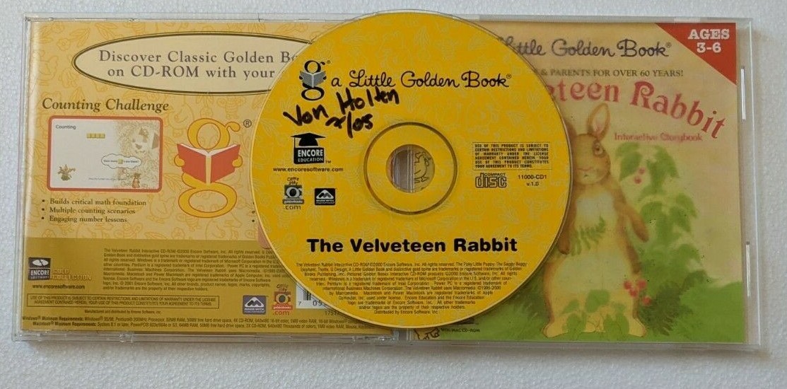 The Velveteen Rabbit Interactive Storybook Windows 95/98 PC CD-ROM Macintosh