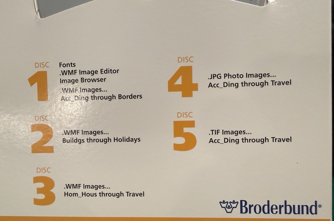 ⬆️ Broderbund ClickArt 65,000 5 CD-ROM’s Windows 95 Vintage Graphic Software