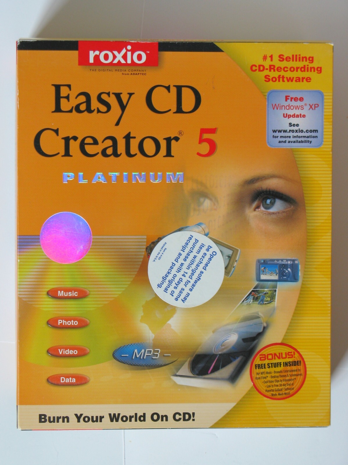 Roxio Easy CD Creator 5 Platinum Edition, Windows 95, 98, Me, 2000, (XP)