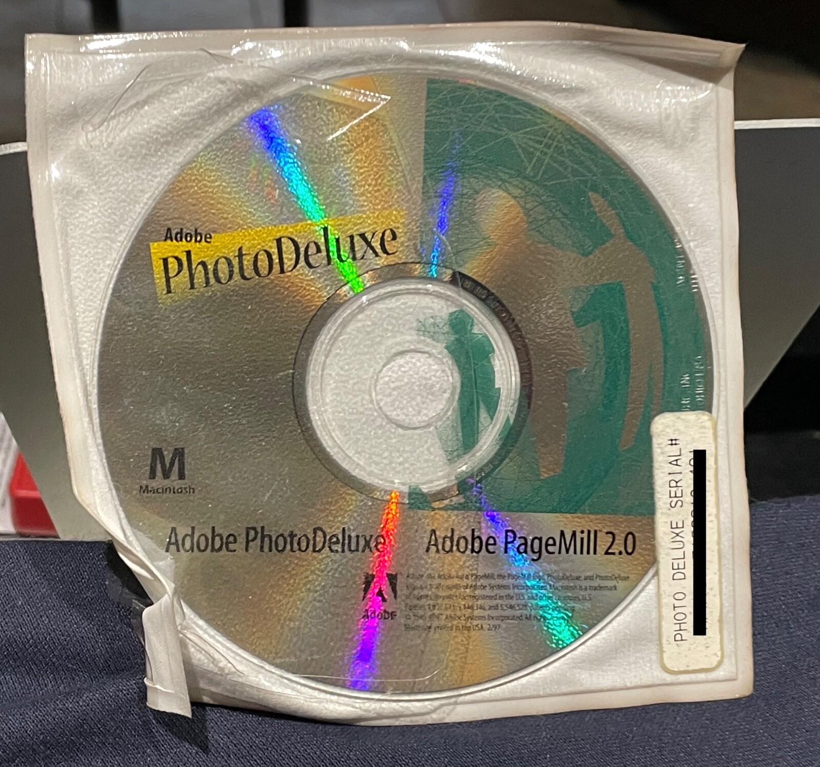Adobe Pagemill 2.0 with Adobe PhotoDeluxe Apple Macintosh w Serial No. Free Ship