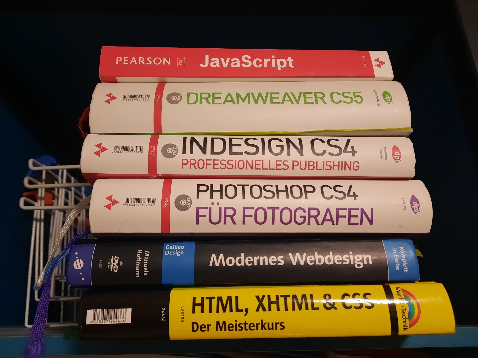 Adobe Photoshop, Indesign, Dreamweaver, Java Script, Web Design, Textbook