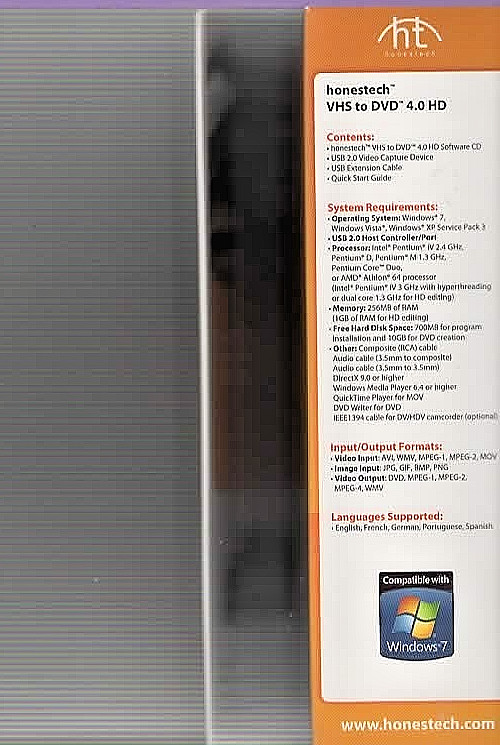 Honestech VHS to DVD 4.0 HD Video Converter USB 2.0 Software Set NEW Sealed!