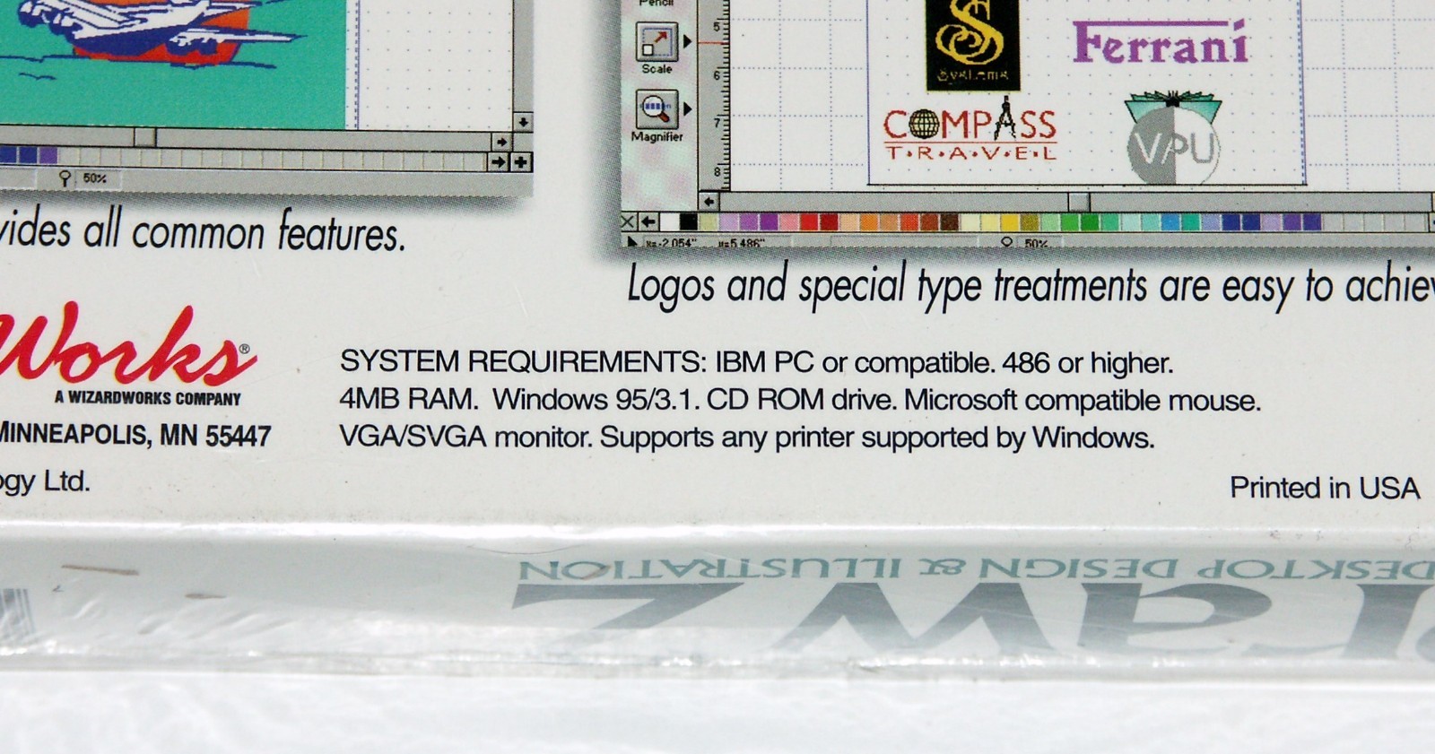 CompuWorks Draw 2 CD NIB Desktop Design & Illustration Win95/3.1 1994 Vintage