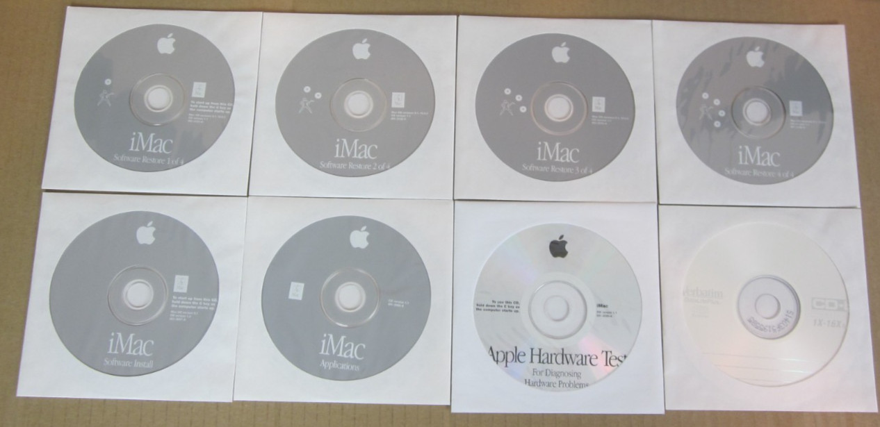 Set of 8 iMac Media Apple Macintosh Computer CD’s Applications Software HW Test