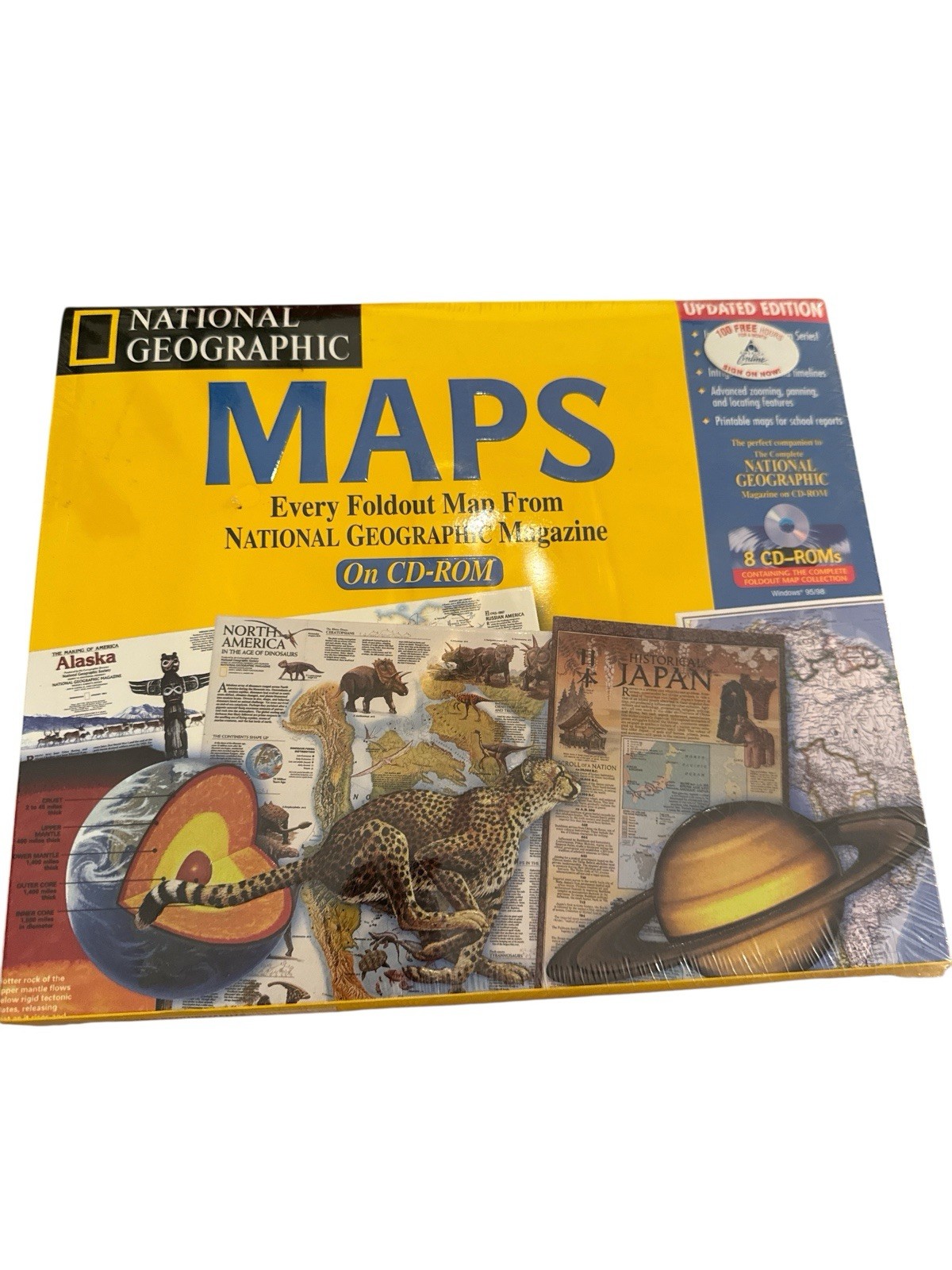 National Geographic Maps On CD-ROM Windows 95/98 Sealed Box 1999