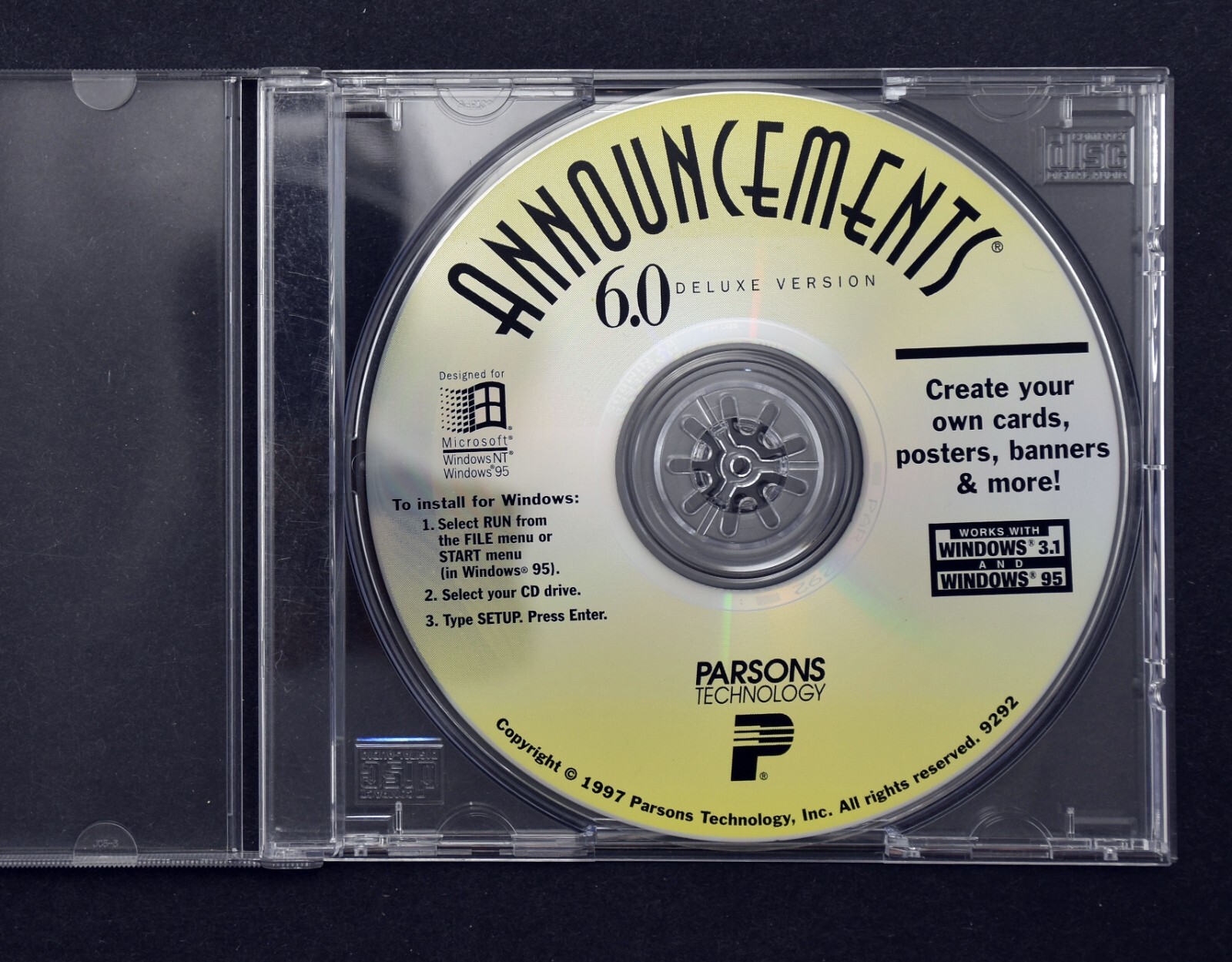 Announcements 6.0 Deluxe Version For Windows (Win 3.1 & 95) (Vintage PC CD-ROM)