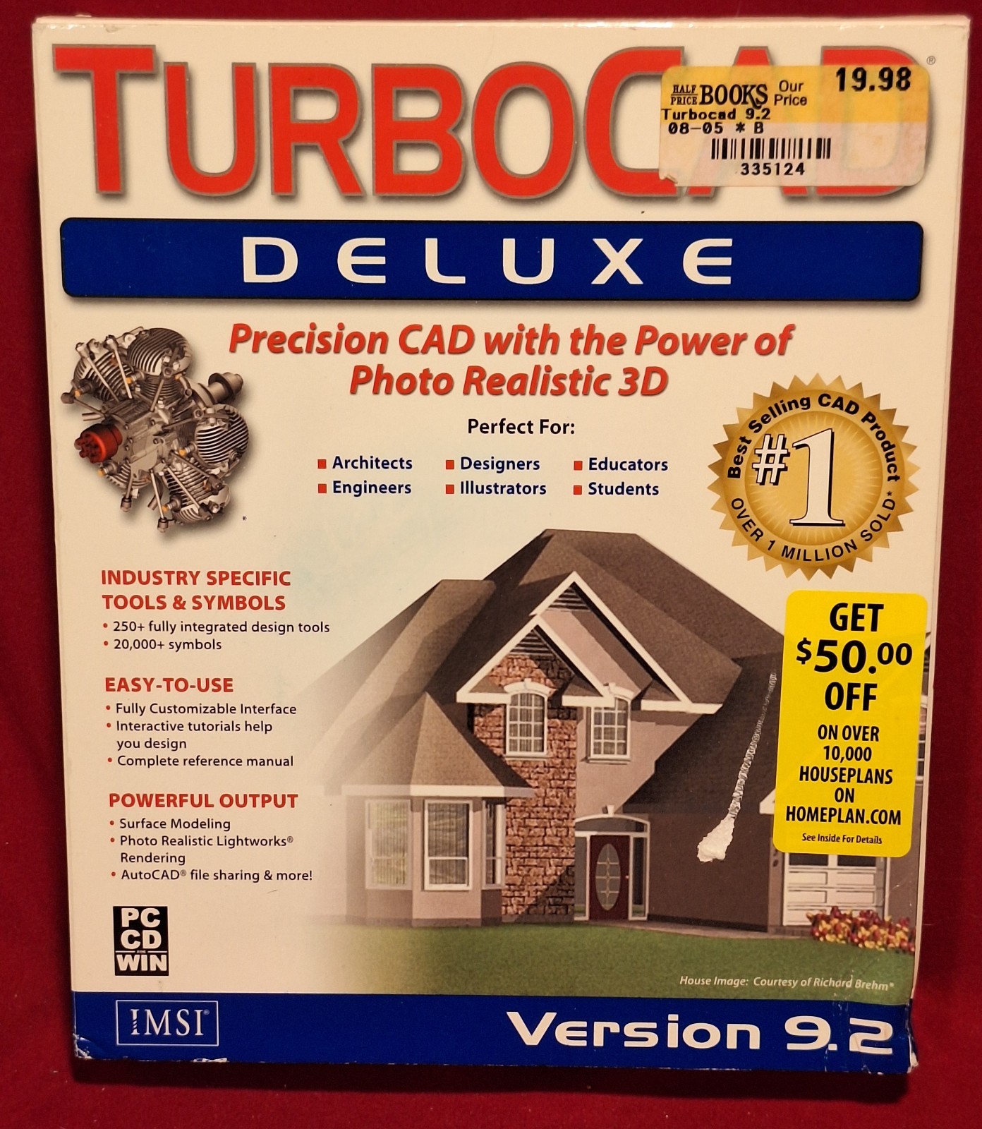 2003 TurboCAD Designer 2D/3D version 9.2 Home Design Software Big Box PC CD-ROM