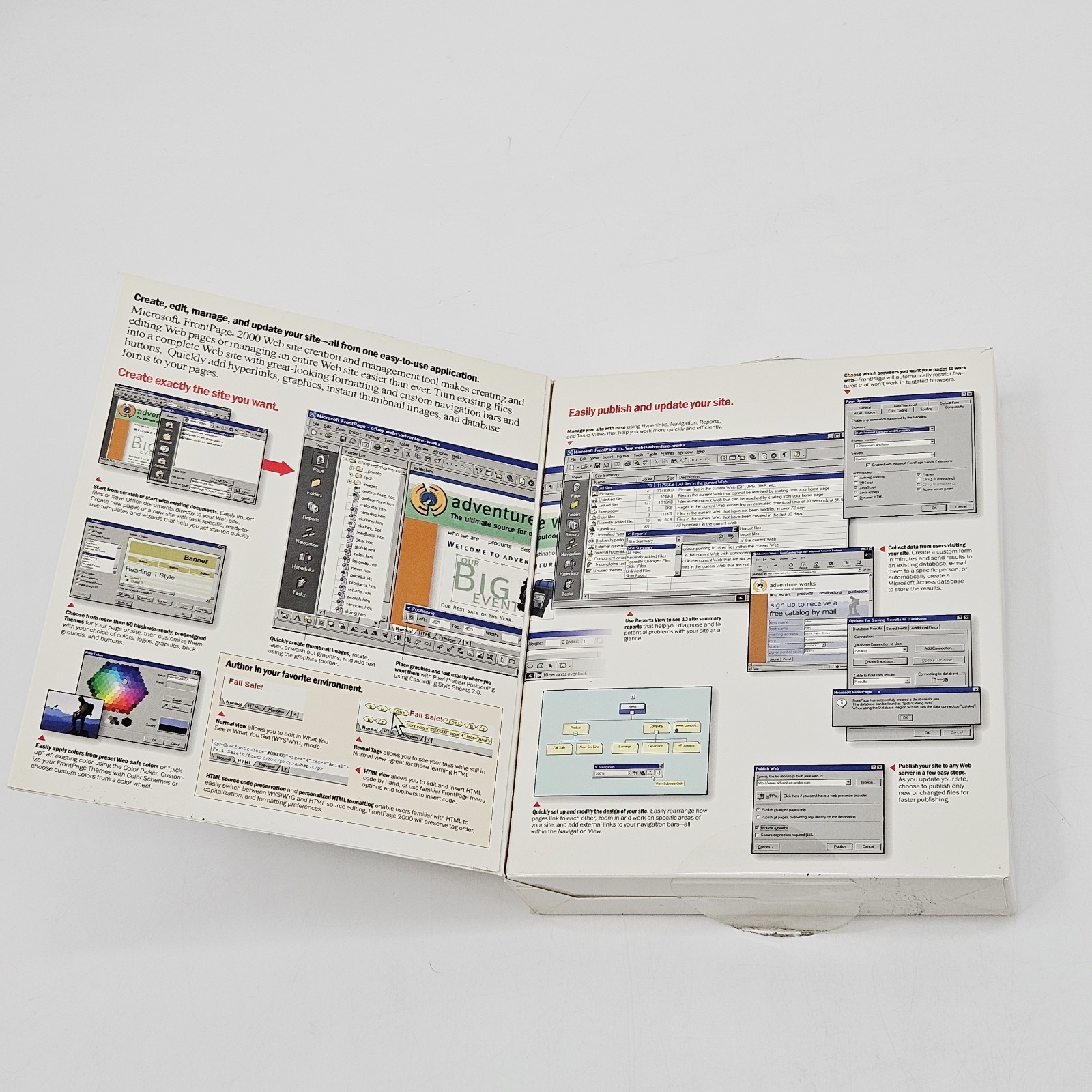 Vintage Microsoft FrontPage 2000 W/ Original Box, Booklets And Software