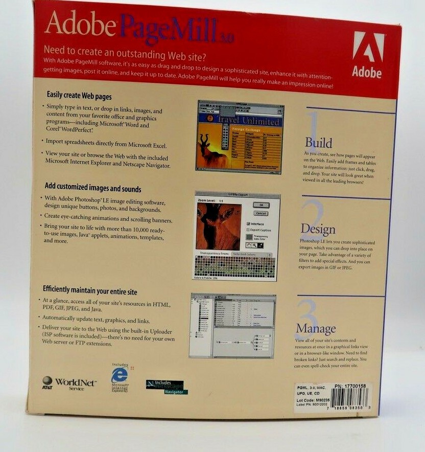 Adobe PageMill 3.0 UPGRADE for Macintosh – Vintage Software