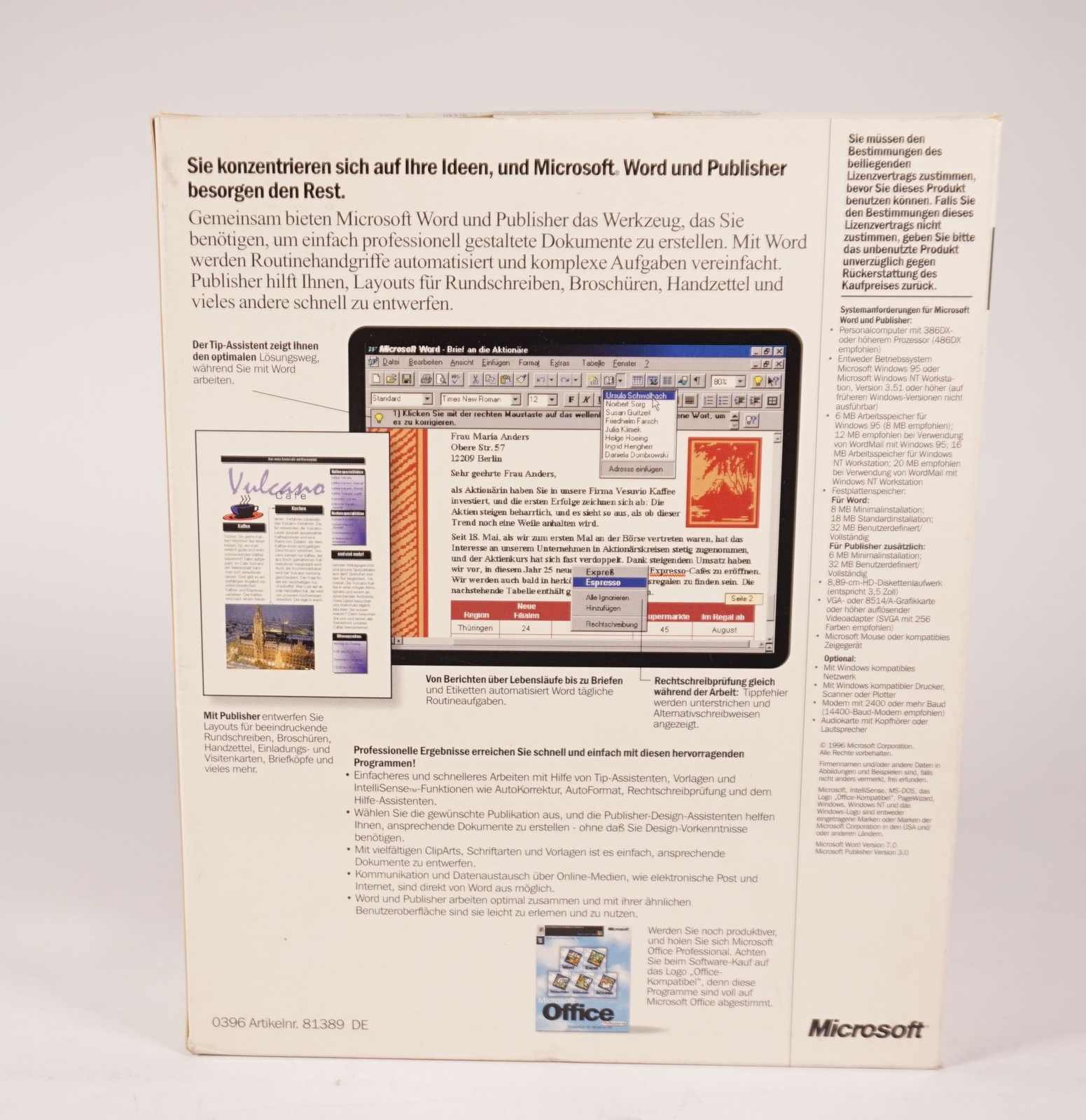 Microsoft Word & Publisher Text & Layout Pack Windows `95 528-00028 CIB
