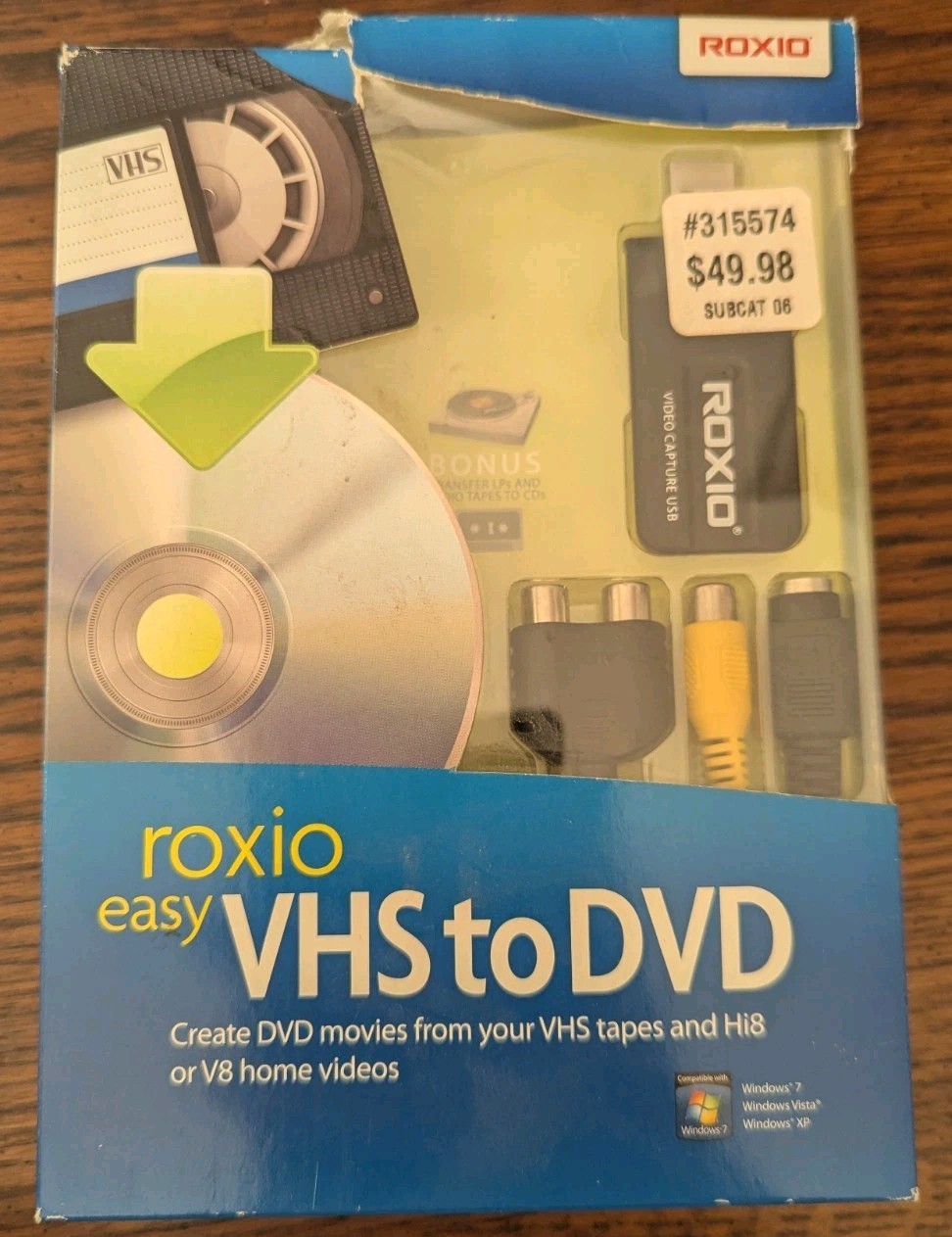 Roxio Easy VHS to DVD for Windows Create DVD Movies from VHS, Hi8 & V8