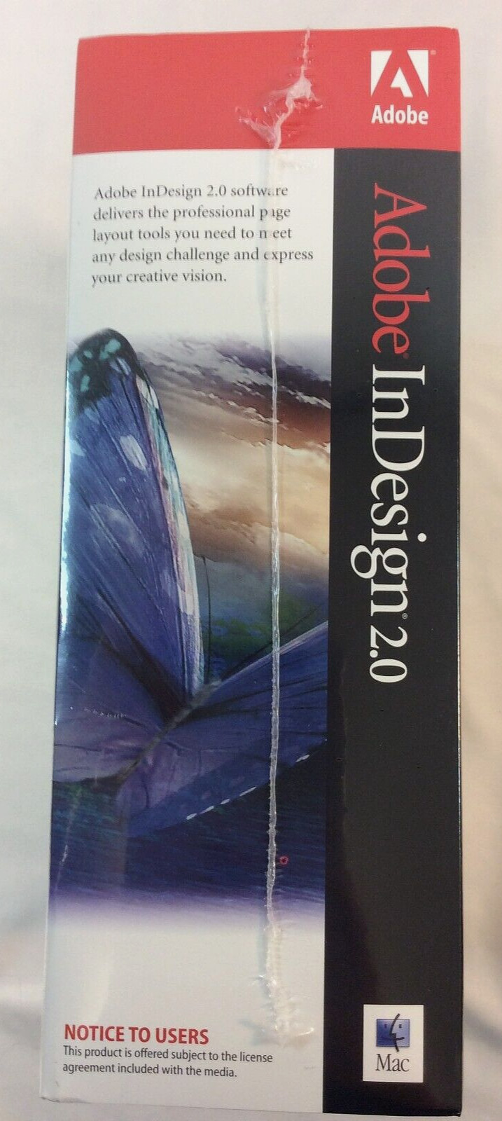 ADOBE InDesign 2.0 Sealed Box Set for MAC with Serial Numbers/Stickers etc.