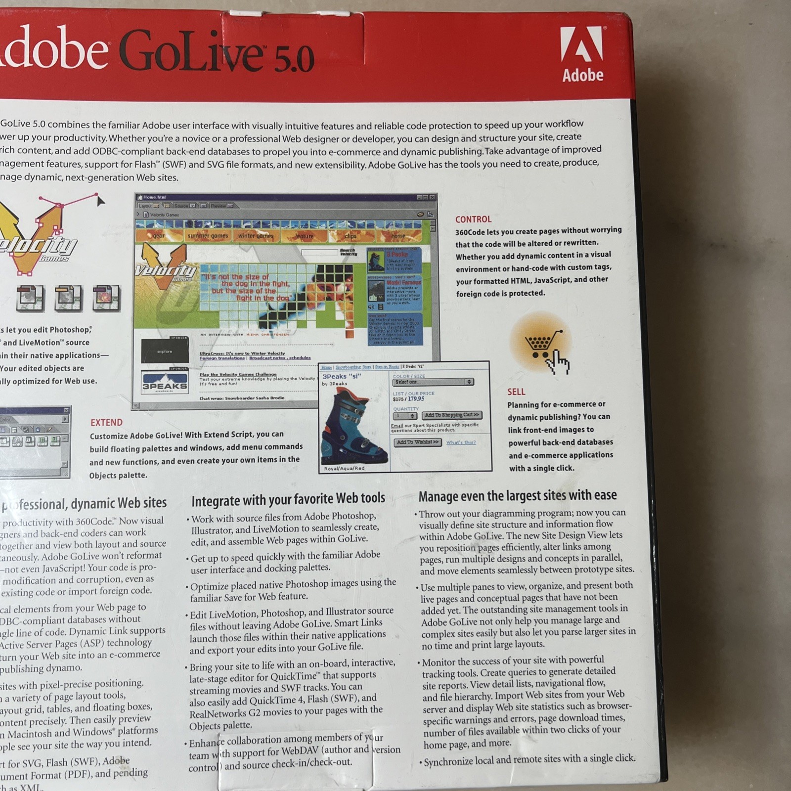 Adobe GoLive 5.0 for Windows, Upgrade Version, NEW IN BOX SEALED 2000 Vintage