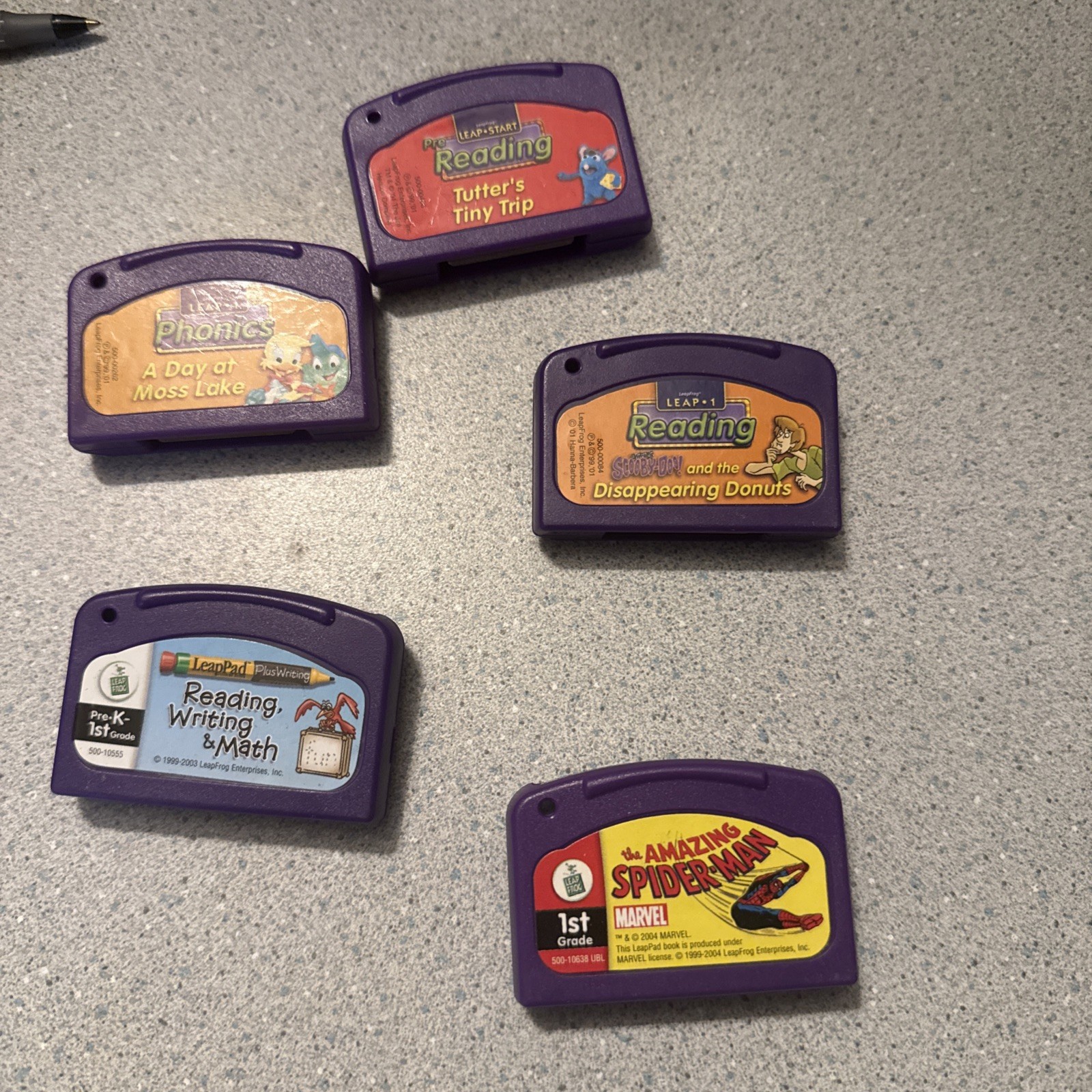 LEAP FROG LEAP START 5 Games Lot – Spider-man, Scooby Doo