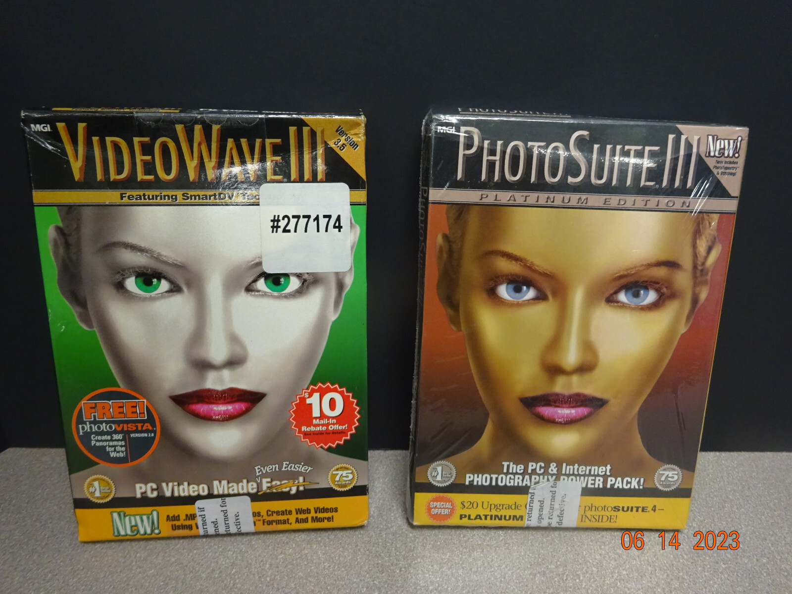 MGI PhotoSuite 3 III Platinum Pc 95/98 & VideoWave III Version 3.5, FACTORY SEAL