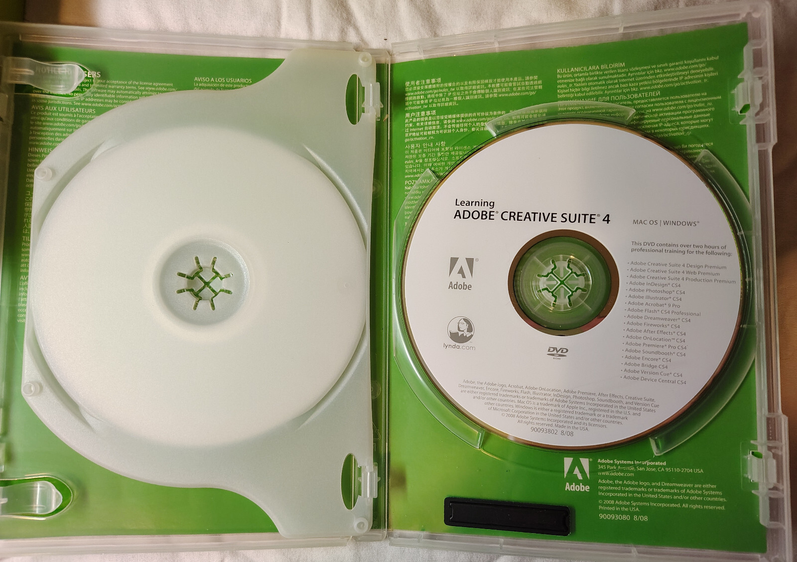 Adobe Dreamweaver CS4 Education Version for Windows and Mac OS DVDs w/Serial No.