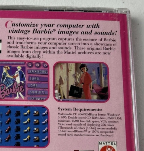 Barbie Screen Styler (Windows PC CD-ROM 1999) Windows 3.1 & 95 complete Free Shi